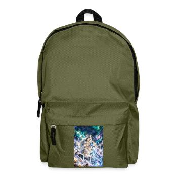 Wassermann mit Sternenstrahl - Rucksack - Olivgrün - Vorne