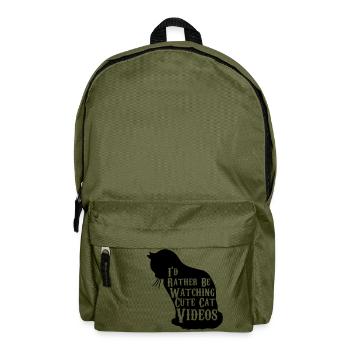 Ich würde eher süße katzen videos schauen - Rucksack - Olivgrün - Vorne
