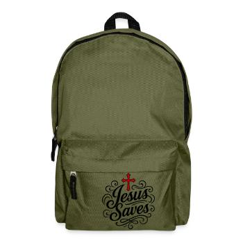 Jesus Rettet - Rucksack - Olivgrün - Vorne
