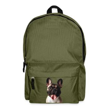 Un bouledogue français - Sac à dos - vert olive - Devant