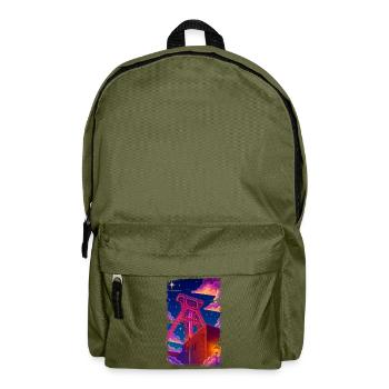 Förderturm Zeche Ruhrpott - Rucksack - Olivgrün - Vorne