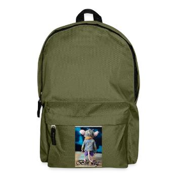 Bin weg: Denim Alien mit Jeansjacke - Rucksack - Olivgrün - Vorne