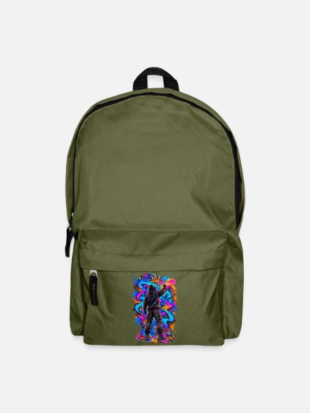 Graffiti-Künstler – Urbane Farbexplosion - Rucksack - Olivgrün