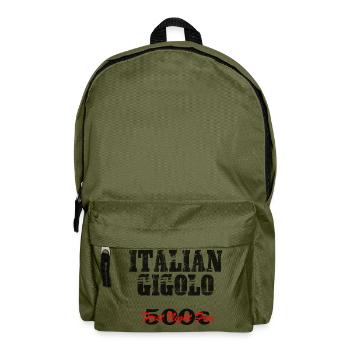Herren Party Urlaub T-Shirt ITALIAN Gigolo - Rucksack - Olivgrün - Vorne