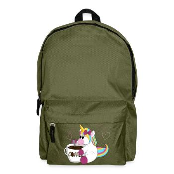 Magie du Café de Licorne Arc-en-ciel - Sac à dos - vert olive - Devant