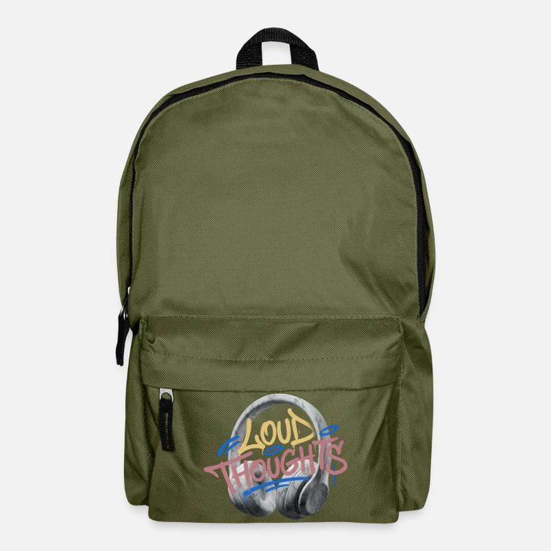 Loud Thoughts Graffiti - Backpack - olive green