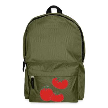 Rote Tomaten Trio Druck - Rucksack - Olivgrün - Vorne