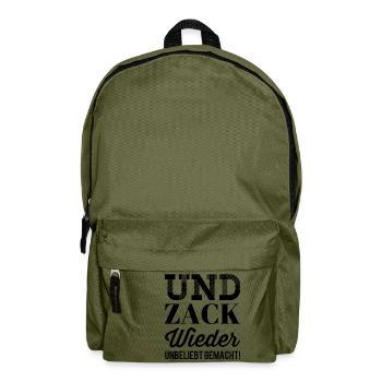 und zack wieder unbeliebt gemacht - Rucksack - Olivgrün - Vorne