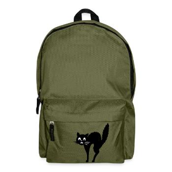 Katze Angst - Rucksack - Olivgrün - Vorne