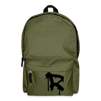 R Graffiti Tropfen Farbklex Spray - Rucksack - Olivgrün - Vorne