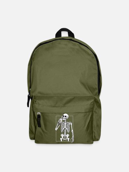 Bubble Tea Pause mit Skelett - Rucksack - Olivgrün