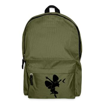 Elfe mit Schwalbe / elf 'n swallow (1c) - Backpack - olive green - Front