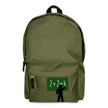 Lehrer Mathe Zahlen Tafel Schule - Rucksack - Olivgrün - Vorne
