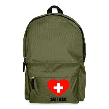 Schweiz Herz Shirt zur WM - Rucksack - Olivgrün - Vorne