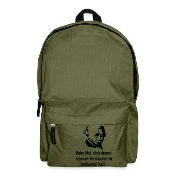 Kant: Habe Mut, dich deines eigenen Verstandes zu - Rucksack - Olivgrün - Vorne
