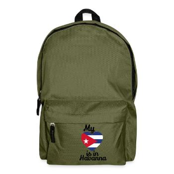 my heart in havanna kuba cuban cuba kubanerin - Rucksack - Olivgrün - Vorne