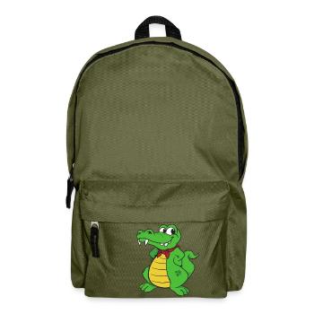 Kroko Kaiman Reptilien Tiere - Rucksack - Olivgrün - Vorne