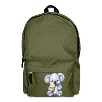 Süßer Comic Koala mit Vanille Softeis - Rucksack - Olivgrün - Vorne