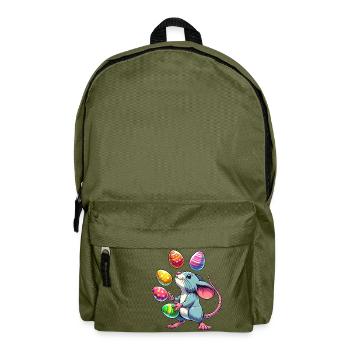 Easter Mouse & Rat Egg Juggling - Backpack - olive green - Front