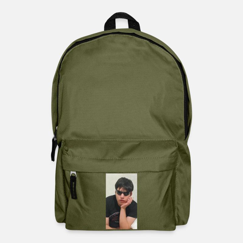 Urbane Silhouette mit Brille - Rucksack - Olivgrün