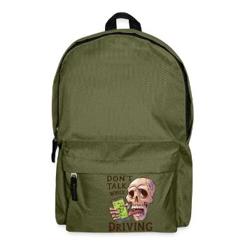 Totenkopf mit klingelndem Handy - Rucksack - Olivgrün - Vorne