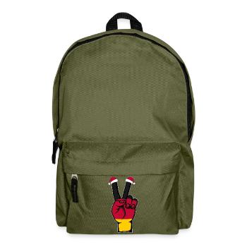 Deutschland Flagge Weihnachten Peace Symbol - Rucksack - Olivgrün - Vorne
