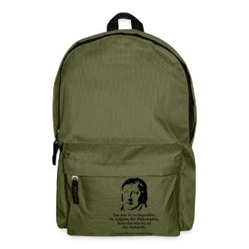 Hegel: Das was ist zu begreifen, ist Aufgabe der - Rucksack - Olivgrün - Vorne