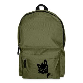 Kratzende Böse Katze - Rucksack - Olivgrün - Vorne