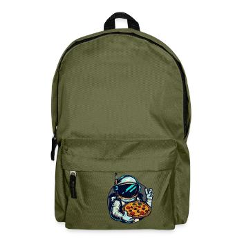 Astronaut mit Salami-Pizza Weltraum Design - Rucksack - Olivgrün - Vorne