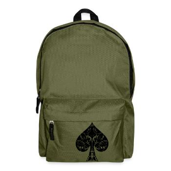 Pik Karte Symbol Tribal Poker Ass Hold´em - Rucksack - Olivgrün - Vorne