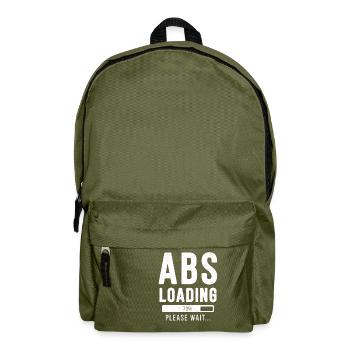 Abs loading... Please wait! - Muskel Shirt - Rucksack - Olivgrün - Vorne