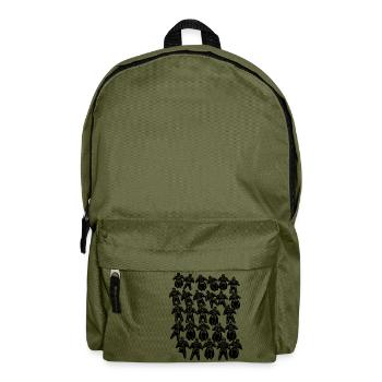 Schlauchblume schwarz - Rucksack - Olivgrün - Vorne