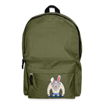 BigFoot Sasquatch Easter Gift T-Shirt - Backpack - olive green - Front