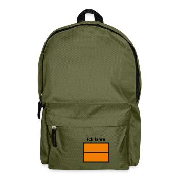 Ich fahre Gefahrgut - LKW und Speditions-Shirt - Rucksack - Olivgrün - Vorne