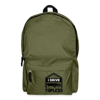 Cabrio ohne Dach Tshirt Geschenk - Rucksack - Olivgrün - Vorne