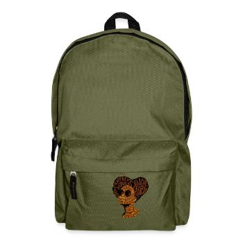 Black Girl - Melanin Afro Dunkelhäutig Farbig - Rucksack - Olivgrün - Vorne