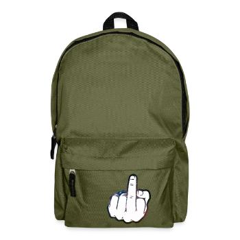 Mittelfinger Comic - Rucksack - Olivgrün - Vorne
