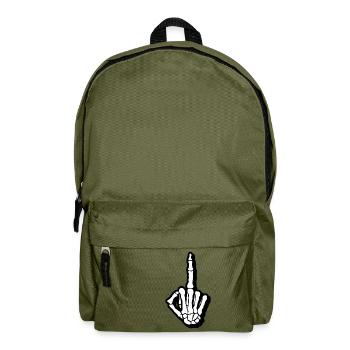 Mittelfinger Skelett Knochen - Rucksack - Olivgrün - Vorne