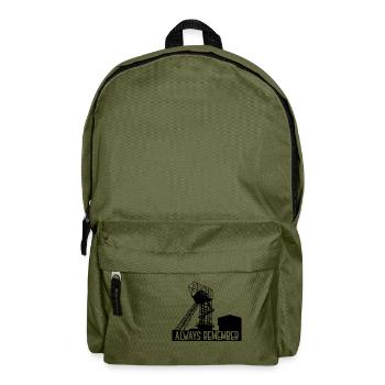Always Remember - Bergbau - Pütt - Zeche - Rucksack - Olivgrün - Vorne