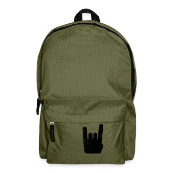 Pommesgabel Metal Hand Rock Metal Musik - Rucksack - Olivgrün - Vorne