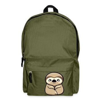Süßes Faultier, Minimalistisches Tierdesign - Rucksack - Olivgrün - Vorne