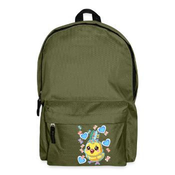 Hippie Hippies Chicken Chickens Chicks Easter - Backpack - olive green - Front
