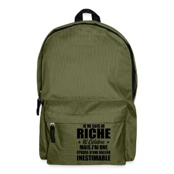 Ich bin weder reich noch berühmt Humor - Rucksack - Olivgrün - Vorne