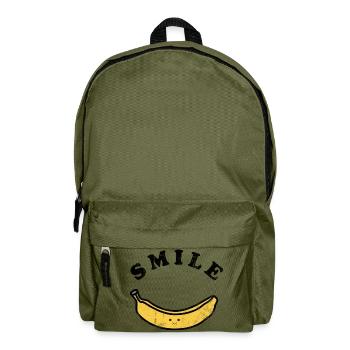 Frucht / Früchte: Banane - Lachen - Smile - Rucksack - Olivgrün - Vorne