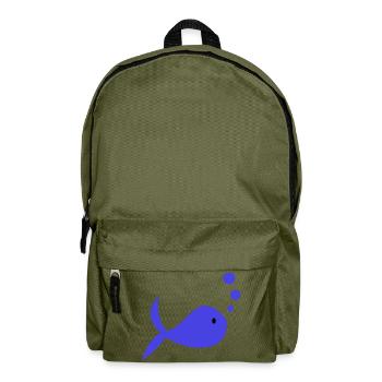 POISSON. POISSON D'AVRIL. VACANCES. ETE. HUMOUR - Sac à dos - vert olive - Devant