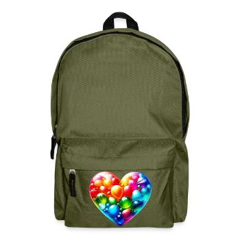 Colorful Heart - Backpack - olive green - Front