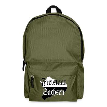 Free State of Saxony black and white - Backpack - olive green - Front