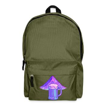 Neon Berg Bierkrug - Rucksack - Olivgrün - Vorne