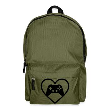 Gaming Heart – Gamer Style Controller - Backpack - olive green - Front