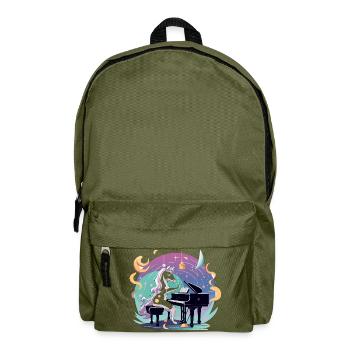 Mondzauber Unicorn at the piano - Backpack - olive green - Front